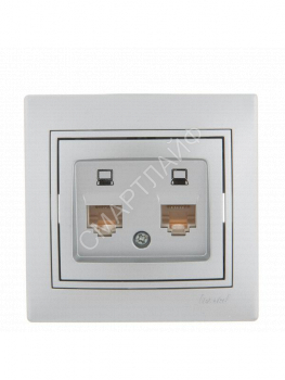 Розетка компьютерная 2-м СП Mira RJ45 сер. метал. LEZARD 701-1010-141 - smartlife-ural.ru – Екатеринбург