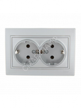 Розетка 2-м СП Mira 16А IP20 с заземл. со вставкой керамика сер. метал. LEZARD 701-1010-127 - smartlife-ural.ru – Екатеринбург