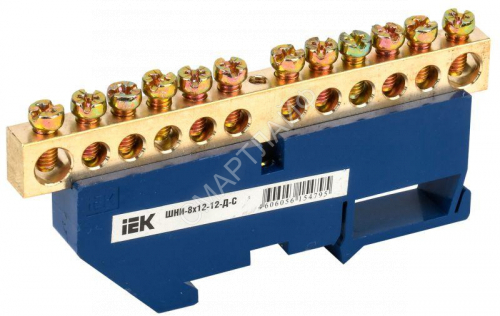 Шина нулевая на DIN-изол. ШНИ 8х12-12-Д-С IEK YNN10-812-12D-K07 - smartlife-ural.ru – Екатеринбург