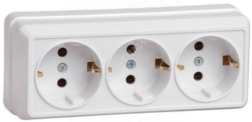 Розетка 3-м ОП Октава РС23-3-ОБ 16А IP20 с заземл. бел. GENERICA ERO31-K01-16-DC - smartlife-ural.ru – Екатеринбург