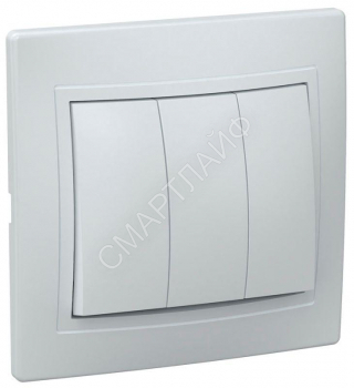 Выключатель 3-кл. СП Кварта 10А IP20 ВС10-3-0-КБ бел. GENERICA EVK30-K01-10-DM - smartlife-ural.ru – Екатеринбург