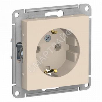 Розетка 1-м СП AtlasDesign 16А IP20 с заземл. механизм беж. SE ATN000243 - smartlife-ural.ru – Екатеринбург