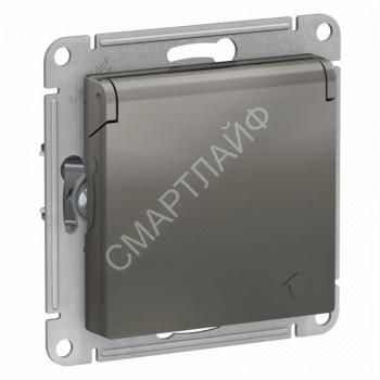 Розетка 1-м СП AtlasDesign 16А IP20 с заземл. защ. шторки с крышкой механизм сталь SE ATN000946 - smartlife-ural.ru – Екатеринбург