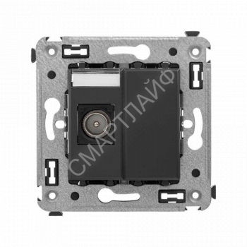 Розетка телевизионная одиночная TV 1-м СП Avanti "Черный матовый" DKC 4412503 - smartlife-ural.ru – Екатеринбург