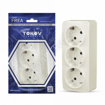 Розетка 3-м ОП Frea 16А IP20 250В с заземл. АБС-пластик беж. TOKOV ELECTRIC TKE-FR-R3Z-C02 - smartlife-ural.ru – Екатеринбург