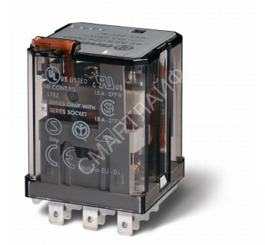 Реле силовое электромеханич. монтаж в розетку или наконечники Faston 187 (4.8х0.5мм) 3CO 16А AgCdO 24В DC RTI FINDER 623390240040 - smartlife-ural.ru – Екатеринбург