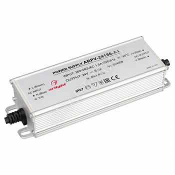 Блок питания ARPV-24150-A1 (24В 6.25А 150Вт) IP67 металл Arlight 034209 - smartlife-ural.ru – Екатеринбург