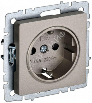 Розетка BRITE РС14-1-0-БрШ 16А с заземл. защ. шторки механизм шампань IEK BR-R14-16-K37 - smartlife-ural.ru – Екатеринбург