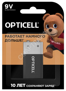 Элемент питания алкалиновый "крона" 6LR61 9В (блист. 1шт) Basic Opticell 5051003 - smartlife-ural.ru – Екатеринбург
