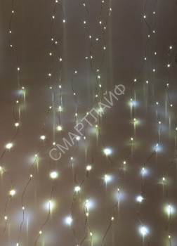 Гирлянда светодиодная "Дождь" 3х2м 240LED бел. 220В 8 режимов 1.5мм провод прозр. КОСМОС KOC_CUR-V107 - smartlife-ural.ru – Екатеринбург