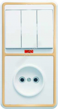 Блок БКВР-212 Бэлла (3-кл. выкл. с инд. + розетка) зол. Кунцево 5842 - smartlife-ural.ru – Екатеринбург