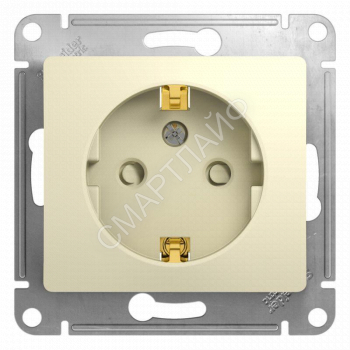 Розетка 1-м СП Glossa 16А IP20 с заземл. защ. шторки механизм беж. SE GSL000245 - smartlife-ural.ru – Екатеринбург