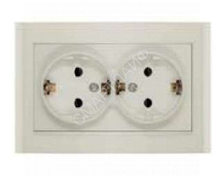 Розетка 2-м СП Бриллиант 16А IP20 с заземл. защ. шторки сл. кость UNIVersal 7948769 - smartlife-ural.ru – Екатеринбург