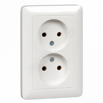 Розетка 2-м СП Хит 16А IP21 250В без заземл. без защ. шторок бел. SE RS16-235-B - smartlife-ural.ru – Екатеринбург