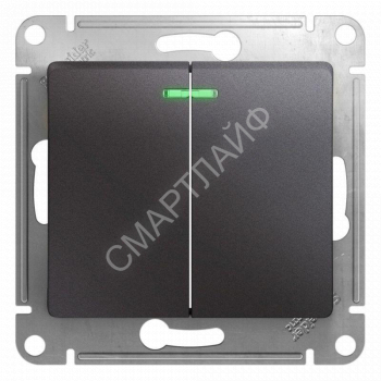 Выключатель 2-кл. СП Glossa 10А IP20 (сх. 5а) 10AX с подсветкой механизм графит SE GSL001353 - smartlife-ural.ru – Екатеринбург