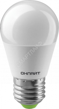 Лампа светодиодная 61 968 OLL-G45-10-230-2.7K-E27 10Вт шар 2700К тепл. бел. E27 1000лм 176-264В ОНЛАЙТ 61968 - smartlife-ural.ru – Екатеринбург