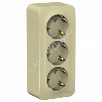 Розетка 3-м ОП Blanca 16А IP20 250В с заземл. без защ. шторок с изолир. пластиной беж. SE BLNRA010317 - smartlife-ural.ru – Екатеринбург