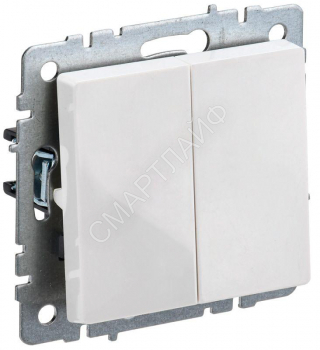 Выключатель 2-кл. СП BRITE ВС10-2-0-БрБ 10А механизм бел. IEK BR-V20-0-10-K01 - smartlife-ural.ru – Екатеринбург