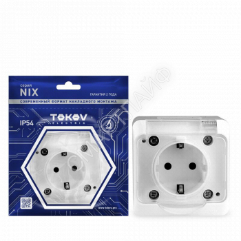 Розетка 1-м ОП Nix 16А IP54 250В с заземл. с прозр. крышкой бел. TOKOV ELECTRIC TKE-NX-R1Z-C01T-IP54 - smartlife-ural.ru – Екатеринбург
