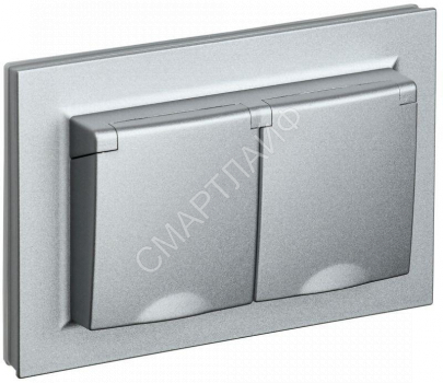 Розетка 2-м СП BRITE РСбш12-3-44-БрА 16А в сборе IP44 с крышкой алюм. IEK BR-R26-16-44-K47-F - smartlife-ural.ru – Екатеринбург
