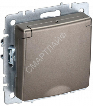 Розетка BRITE РСбш10-3-БрШ 16А IP20 с заземл. защ. шторки с крышкой механизм шампань IEK BR-R16-16-K37 - smartlife-ural.ru – Екатеринбург
