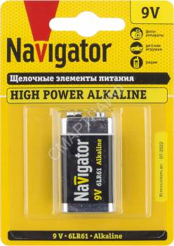 Элемент питания алкалиновый "крона" 6LR61 94 756 NBT-NE-6LR61-BP1 (блист.1шт) Navigator 94756 - smartlife-ural.ru – Екатеринбург