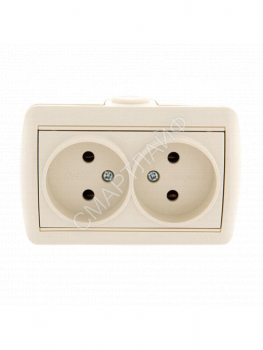 Розетка 2-м ОП Nata 16А IP20 без заземл. керамика крем. LEZARD 710-0300-128 - smartlife-ural.ru – Екатеринбург