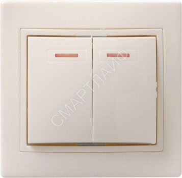 Выключатель 2-кл. СП Кварта 10А IP20 ВС10-2-1-ККм с индикацией крем. GENERICA EVK21-K33-10-DM - smartlife-ural.ru – Екатеринбург