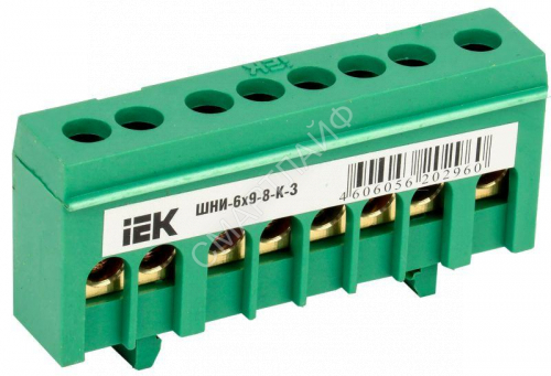 Шина PE "земля" в корп. изол. на DIN-рейку ШНИ-6х9-8-К-З зел. IEK YNN10-69-8KD-K06 - smartlife-ural.ru – Екатеринбург