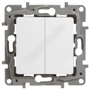 Выключатель 2-кл. СП Etika 10А IP20 250В 10AX с подсветкой/индикацией безвинтов. зажимы механизм бел. IEK 672204 - smartlife-ural.ru – Екатеринбург