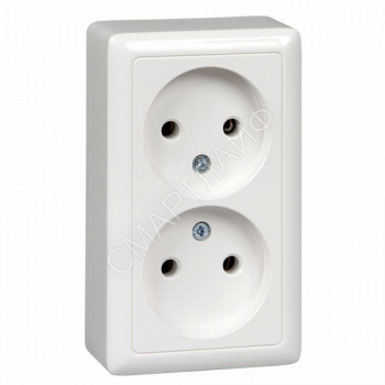 Розетка 2-м ОП Хит 16А IP20 250В без заземл. без защ. шторок бел. SE RA16-237-B - smartlife-ural.ru – Екатеринбург