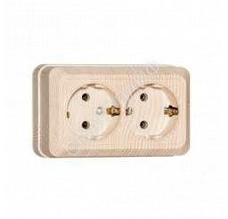 Розетка 2-м ОП Олимп 16А с заземл. сосна UNIVersal 5560865 - smartlife-ural.ru – Екатеринбург