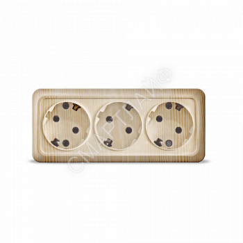 Розетка 3-м ОП Олимп с заземл. сосна UNIVersal 1173 - smartlife-ural.ru – Екатеринбург