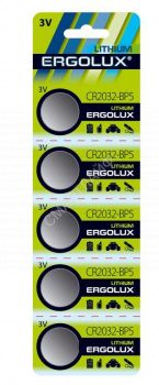 Элемент питания литиевый CR2032 BL-5 3В (блист.5шт) Ergolux 12051 - smartlife-ural.ru – Екатеринбург