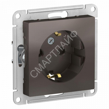 Розетка 1-м СП AtlasDesign 16А IP20 с заземл. защ. шторки механизм мокко SE ATN000645 - smartlife-ural.ru – Екатеринбург