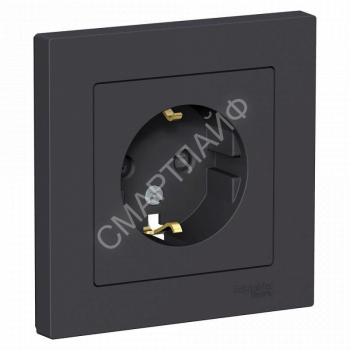 Розетка 1-м СП AtlasDesign 16А IP20 с заземл. защ. шторки в сборе карбон SE ATN001044 - smartlife-ural.ru – Екатеринбург