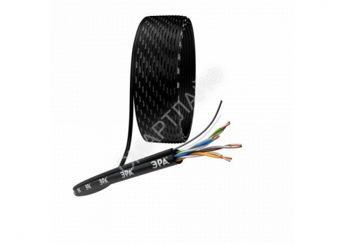 Кабель витая пара U/UTP кат.5E 4х2х24AWG solid CU PE OUTDOOR трос черн. (уп.305м) Эра Б0044432 - smartlife-ural.ru – Екатеринбург