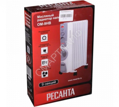 Радиатор масляный 9 секц. 2400Вт ОМ-9НВ Ресанта 67/3/11 - smartlife-ural.ru – Екатеринбург