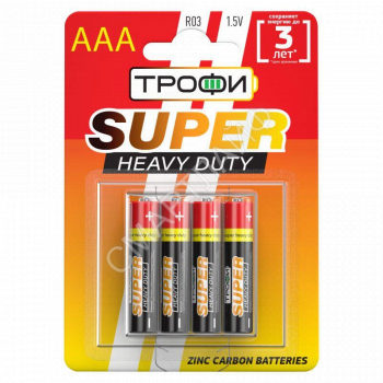 Элемент питания солевой AAA/R03 R03-4BL (блист.4шт) Трофи C0033712 - smartlife-ural.ru – Екатеринбург