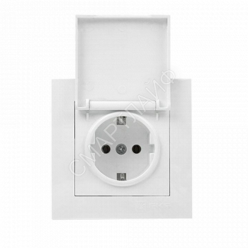 Розетка 1-м СП Валенсия 16А IP44 с заземл. защ. шторки с крышкой бел. PROxima EKF EWV10-124-10 - smartlife-ural.ru – Екатеринбург