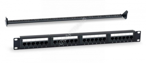 Патч-панель 19дюйм 1U кат.5E 24 порта RJ45 Dual IDC WR-PL-24-C5E-D с задним кабельным организатором черн. WRline 505208 - smartlife-ural.ru – Екатеринбург