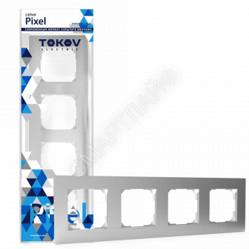 Рамка 4-м Pixel универс. алюм. TOKOV ELECTRIC TKE-PX-RM4-C03 - smartlife-ural.ru – Екатеринбург