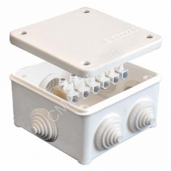 Коробка распределительная ОП 85х85х45мм IP54 с клемм. 7 выходов 3 гермоввода 10А 6 контактов крышка на винтах бел. Epplast 130113 - smartlife-ural.ru – Екатеринбург