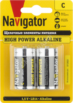 Элемент питания алкалиновый C/LR14 94 754 NBT-NE-LR14-BP2 (блист.2шт) NAVIGATOR 94754 - smartlife-ural.ru – Екатеринбург