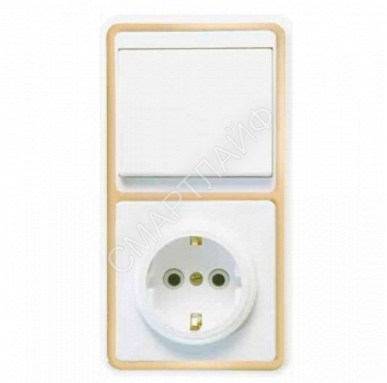 Блок БКВР-031 Бэлла (1-кл. выкл. + розетка с заземл.) зол. Кунцево 5820 - smartlife-ural.ru – Екатеринбург