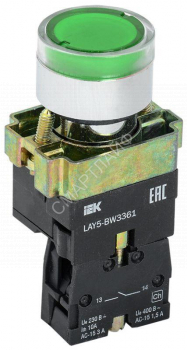 Кнопка LAY5-BW3361 1НО с подсветкой зел. KARAT IEK BBT50-BW-K06 - smartlife-ural.ru – Екатеринбург