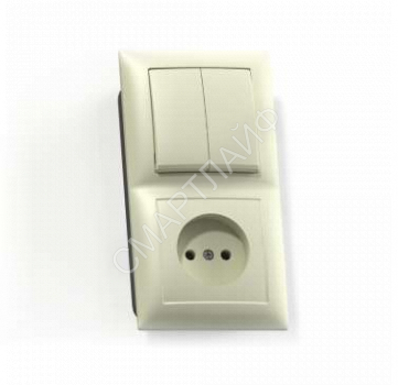 Блок СП БКВР-409 Селена (2-кл. выкл. + розетка) сл. кость Кунцево 8171 - smartlife-ural.ru – Екатеринбург