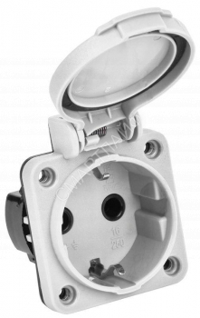 Розетка панельная MAGNUM 2P+PE 16А IP54 РП13-3 с защ. крышкой с заземл. сер. IEK PSN71-016-3-2-54-K03 - smartlife-ural.ru – Екатеринбург