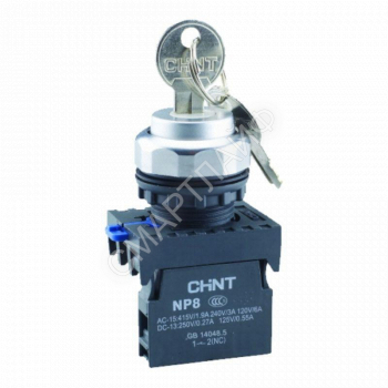 Переключатель с ключом NP8-10Y/21 2 полож. с фиксацией 1НО IP65 (R) CHINT 578130 - smartlife-ural.ru – Екатеринбург