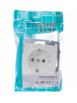 Розетка 1-м СП Vesna с заземл. защ. шторки ПБТ механизм бел. LEZARD 742-0288-124B - smartlife-ural.ru – Екатеринбург